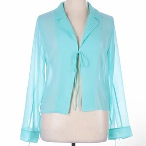 L’Academie Rinna Long Sleeve Top in Seafoam Blue - Size XL